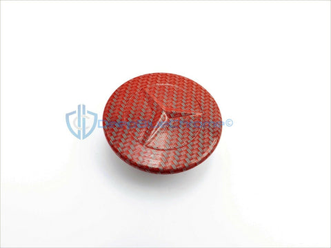 Mercedes C CLK E S Red Carbon Fiber Hood Emblem Flat Star Conversion w/ Bracket