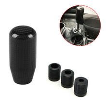 Universal Glossy Black Real Carbon Fiber Car Gear Shift Lever Knob Accessories