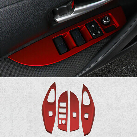 For Toyota Corolla 2019-2020 red Window lift panel switch cover trim 4pcs
