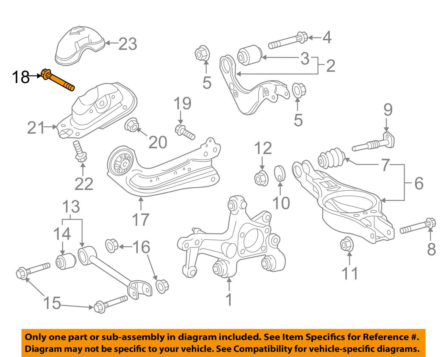 TOYOTA OEM 16-18 Prius Rear Suspension-Trailing Arm Upper Bolt 90105A0365