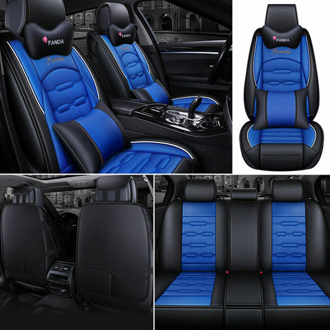 Car Seat Cover Top Leather Cushion All Weather Protector Front&Rear Waterproof