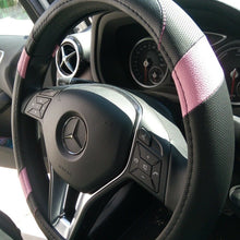 2019 Black & Pink Slip-On Style PU Steering Wheel Cover Perfect Fit Non-Slip