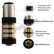 2x 1157 60SMD 4014 LED Turn Signal Light Bulbs White Amber Dual Color Switchback