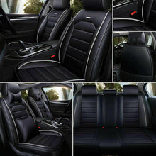 Car Seat Covers PU Leather 5-Seats Front+Rear Cushion Waterproof 11pieces of Set