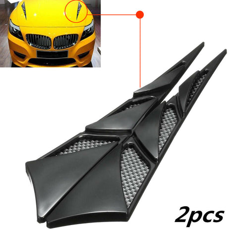 2Pc Universal Car Decor Air Flow Intake Scoop Bonnet Simulation Vent Cover Hood