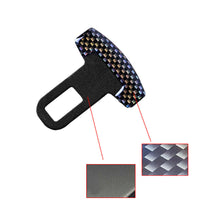 2× Carbon Fiber Car Safety Seat Belt Buckle Alarm Stopper Plug Clips Accessories