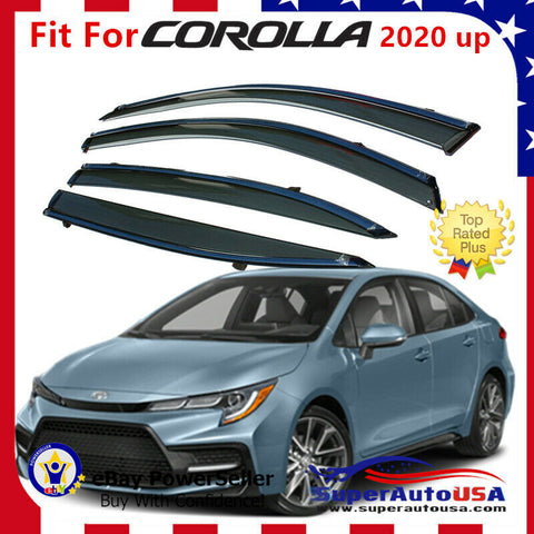 Fit For 2020 up TOYOTA Corolla Chrome Trim WINDOW VISOR RAIN/SUN VENT SHADE
