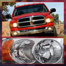 for 2002-2005 Dodge Ram 1500 2500 3500 Chrome Headlights Headlamps Left+Right