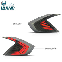 VLAND Tail Lights For LED 4PCS Smoked Honda Civic 10th Gen 2016 2017 Rear Lamps