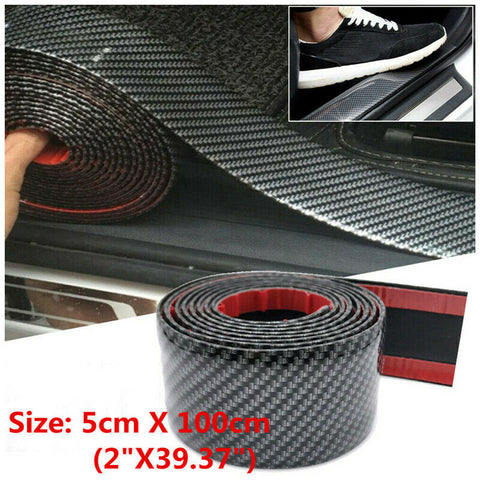 Car Carbon Fiber Rubber Sticker DIY Car Tuning Sticker Door Sill Protector Strip