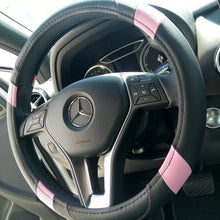 2019 Black & Pink Slip-On Style PU Steering Wheel Cover Perfect Fit Non-Slip