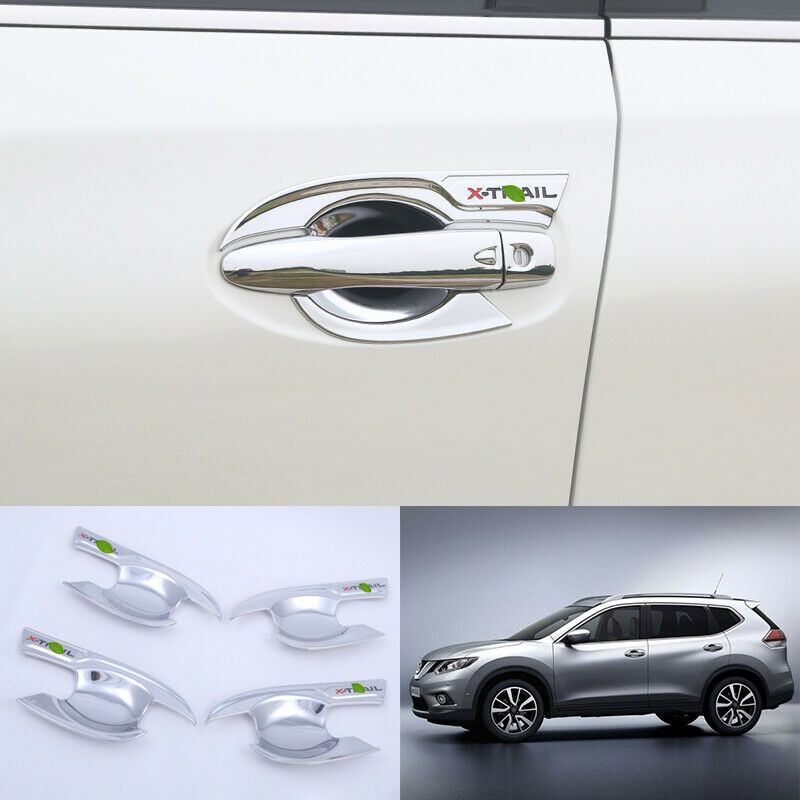 For Nissan Rogue 2014-2020 ABS Silver Car exterior outside door bowl Trim 4pcs