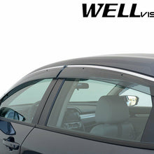 WELLvisors For Honda Civic 16-20 Insight 19-20 Sedan Side Window Visors Chrome
