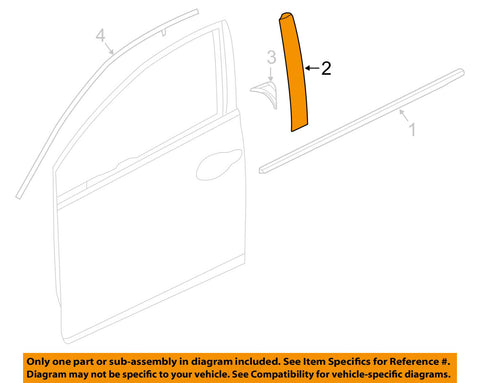 HONDA OEM 2017 Civic Front Door-Pillar Molding Left 72470TEDT01