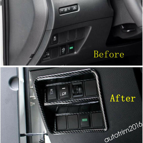 Carbon Fiber Look Headlights Switch Panel Kit For Nissan X-Trail Rogue 2014-2020
