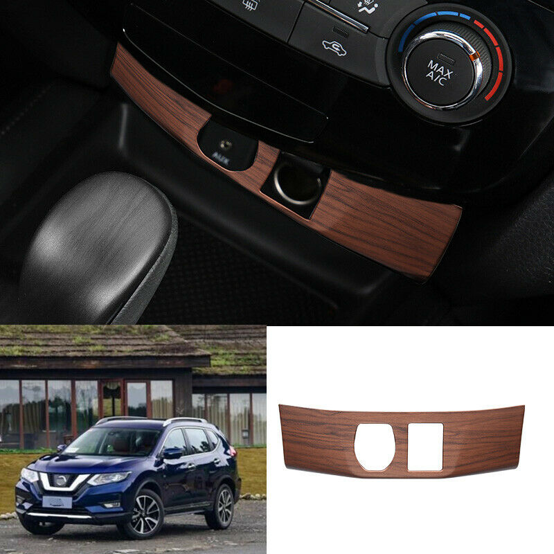 For Nissan Rogue 2014-2020 ABS Wood grain interior Cigarette lighter cover trim