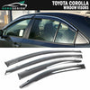 For 20 Toyota Corolla 4DR Polycarbonate Window Visors Smoke Vent W/ Chrome Trim