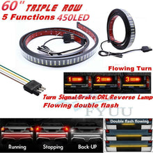 60" Triple Row 450LED 3 Colors Tailgate Flowing Turn Signal Brake Reverse Light