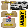Husky Liners Front & 2nd Row Floor Mats & Cargo Mat TAN fit 2014-20 Nissan Rogue