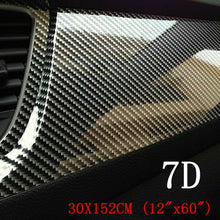 Accessories Carbon Fiber Vinyl Film 7D Car Interior Wrap Stickers Moulding Trim