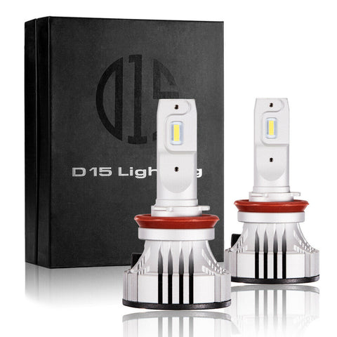 H11 H8 LED Headlight Light Bulbs White 6000K 9600LM CSP Conversion Kit Set of 2