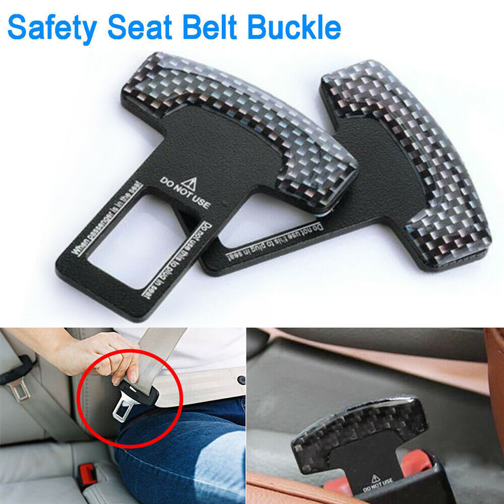 Carbon Fiber Safety Seat Belt Buckle Alarm Eliminator Clip Fix Error Code