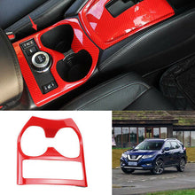 For Nissan Rogue 14-20 GL ABS Red Carbon Fiber Gear shift Water cup panel trim