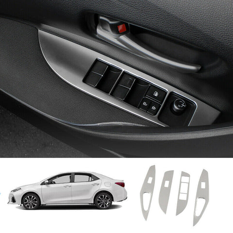 For Toyota Corolla 2019-2020 steel silver Window lift panel switch cover trim