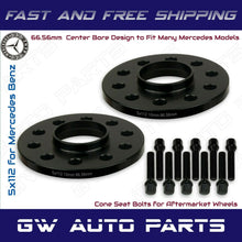 (2) 10mm Mercedes Benz 5x112 REAR Hub Centric Wheel Spacer Kit W/Cone lug Bolts