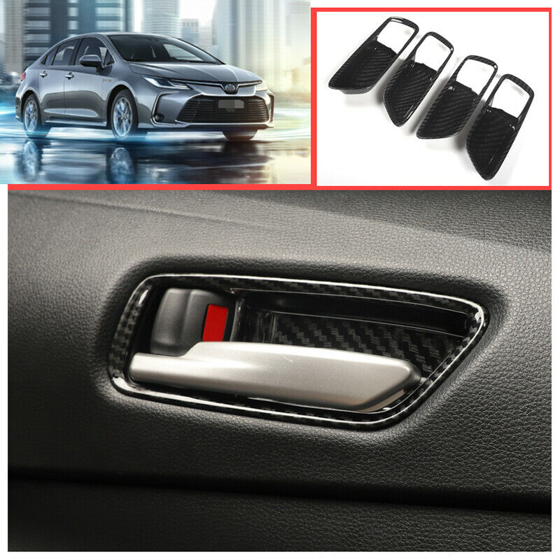 For Toyota Corolla 2019-20 ABS Carbon fiber Interior door bowl cover trim 4Pcs