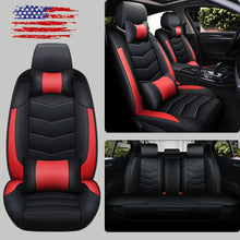 Car Seat Covers Top PU Leather Front & Rear Full Set Universal for 5-Seats Cars