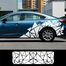 1Pc Car Styling Side Body Decal White Triangles Vinyl Sticker 200x60cm Universal