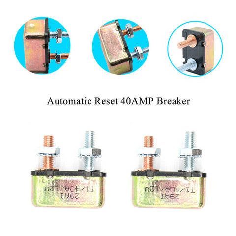 2Pack Intelligent Overload Circuit Breaker 40AMP Automatic Reset Protection Set