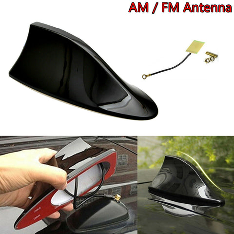 ABS Black Car Roof Shark Fin Vortex Stereo Radio Aerial Signal Antenna FM/AM