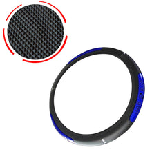 Black Blue PU Leather Car Steering Wheel Cover Anti-slip Protector For 37cm-38cm