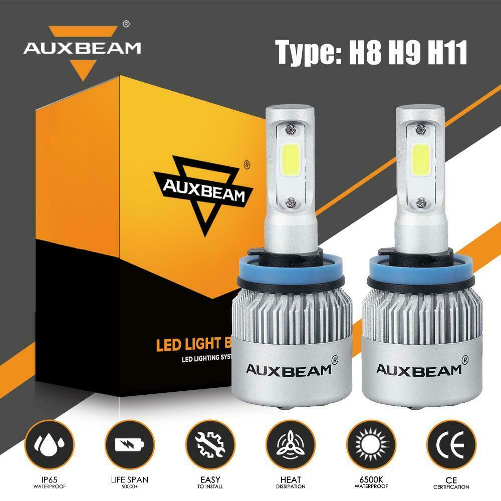 AUXBEAM S2 Series H11 H9 H8 LED Headlight Bulb Kit Low Beam 72W 8000LM 6000K HID