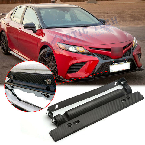 Carbon Fiber Pattern Front Adjust Mount License Plate Bracket For Toyota Camry