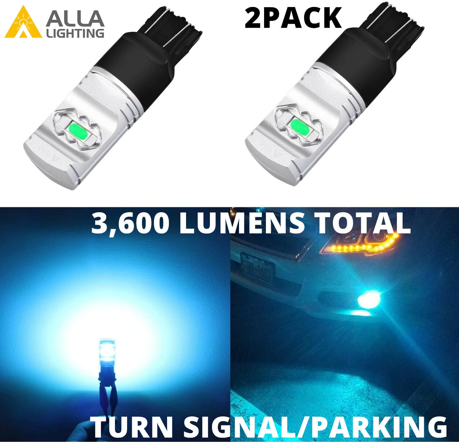 LED 7443 Ice-Blue Front Turn Signal Bulbs for Honda Civic, Light Blub,Sky Blue