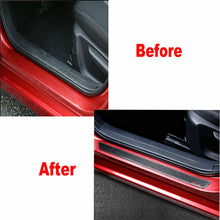 4pcs Universal Carbon Fiber Car Door Sill Scuff Plate Cover Panel Step Protector