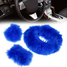 3pcs/set 36-38cm Fur Car Steering Wheel Cover Mature Gem Wool Furry Fluffy Thick