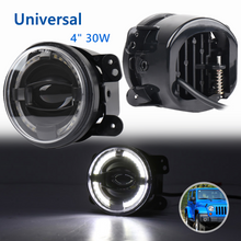 2x 4" inch 30W Round LED Fog Light Driving Lamp DRL for Jeep Wrangler 2007-2017