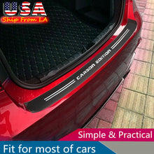 Accessories 4D Carbon Fiber Film Car Trunk Guard Plate Sticker Moulding Trim