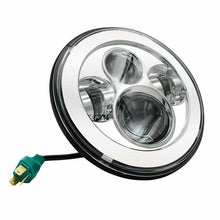 75W 7" LED Projector Headlight + Passing Lights Fit for Harley Touring Chrome