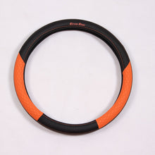 Black and Orange Comfort Grip Sporty Slip-On Steering Wheel Cover Good Fit