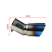 Car Rear Dual Exhaust Pipe Tail Muffler Tip Throat Stainless Steel Tailpipe Blue