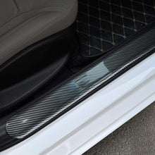 Car Interior Accessories 5D Sticker Carbon Fiber Door Sill Protector Scuff Plate