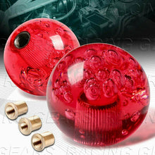 350MM RED W-POWER CRYSTAL BUBBLE STYLE 6-HOLE STEERING WHEEL+SHIFT KNOB SETS