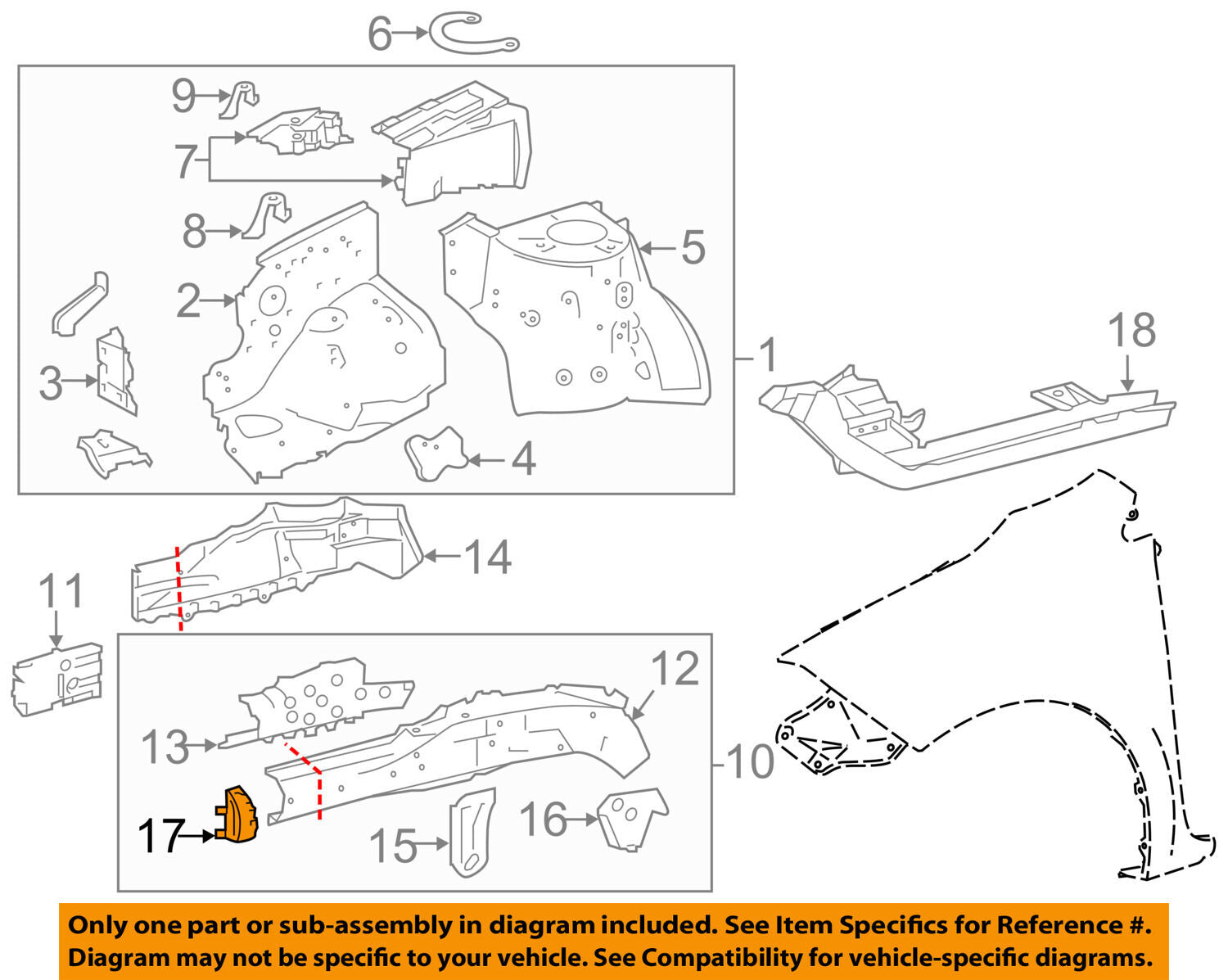 TOYOTA OEM 14-18 Corolla Fender-Bumper Bracket Left 5701402101