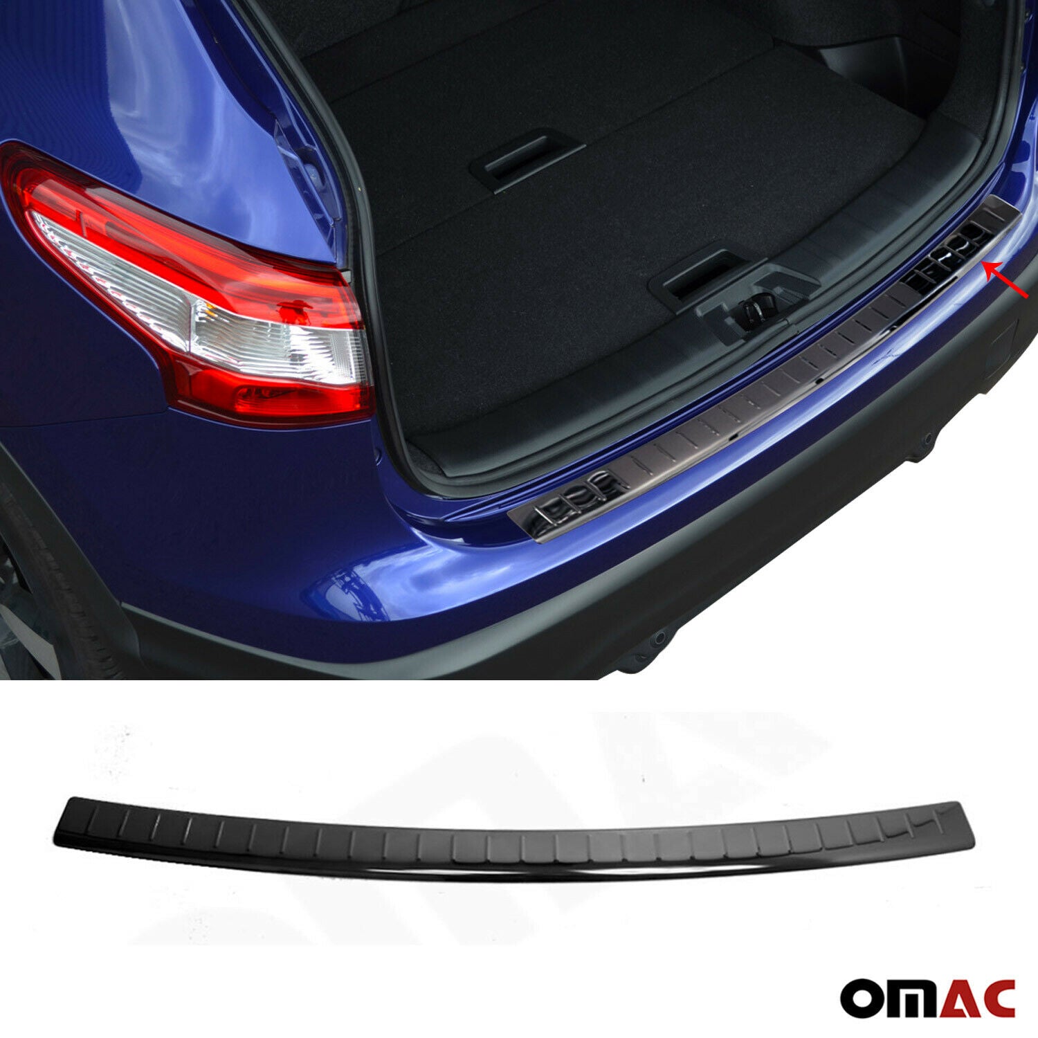 Fits Nissan Rogue Sport 2017-2020 Dark Chrome Bumper Guard Trunk Sill Protector