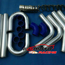 Universal 2.5" 64mm Aluminum Intercooler Turbo Piping pipe Kit + Blue hose kits